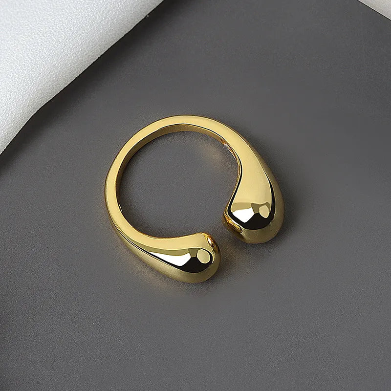 LIVVY Silver Color Double Ball Beads Opening Rings: Trendy Couple Jewelry Gift for Women - 2021 Fashion Trend