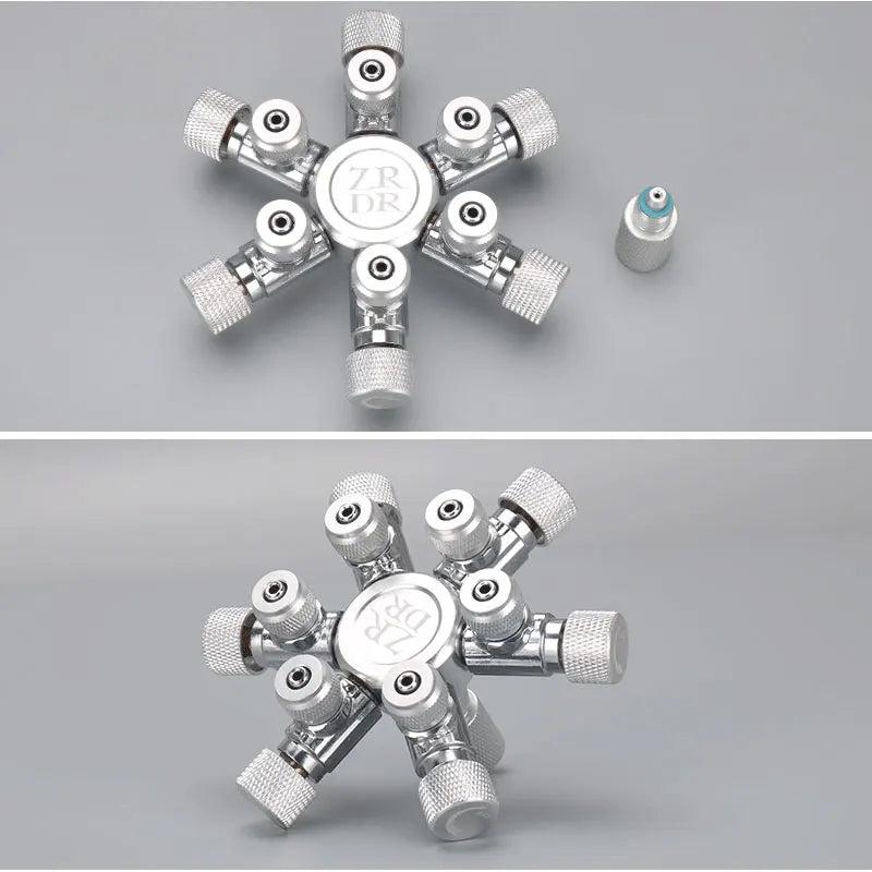 ZRDR Stainless Steel Aquarium CO2 Multi-Way Distributor – Splitter Needle Valve, Check Valve & Bubble Counter for Solenoid Regulator