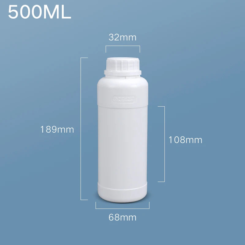 Empty Fluorinated Plastic Bottle with Tamper-Evident Cap — Leakproof Refillable Liquid Container 50ml-1000ml