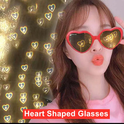 Women’s Fashion Heart-Shaped Glasses Watch - Nighttime Light Diffraction to Heart Shape, Stylish Female Sunglasses