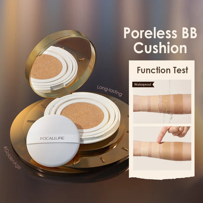 FOCALLURE Poreless BB Air Cushion – Whitening CC Cream Foundation, Waterproof Matte Concealer Makeup