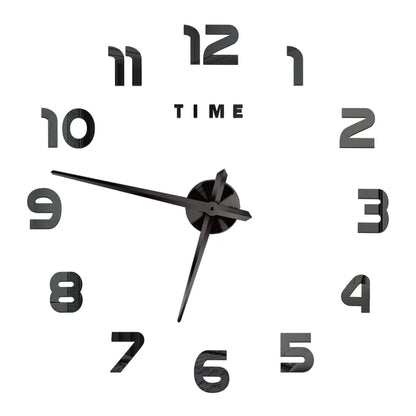 3D DIY Wall Clock - Modern Acrylic Mirror Sticker Quartz Clock For Living Room Decor With Silent Movement