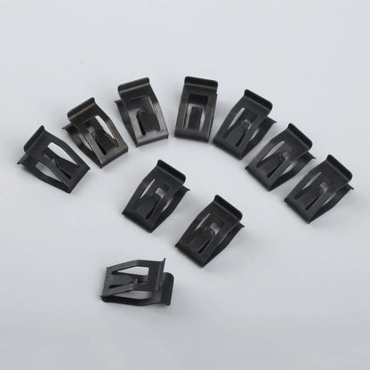 10Pcs Car Dashboard Trim Clips - Black Metal Rivet Fasteners for Ford, Mazda, Audi, Toyota