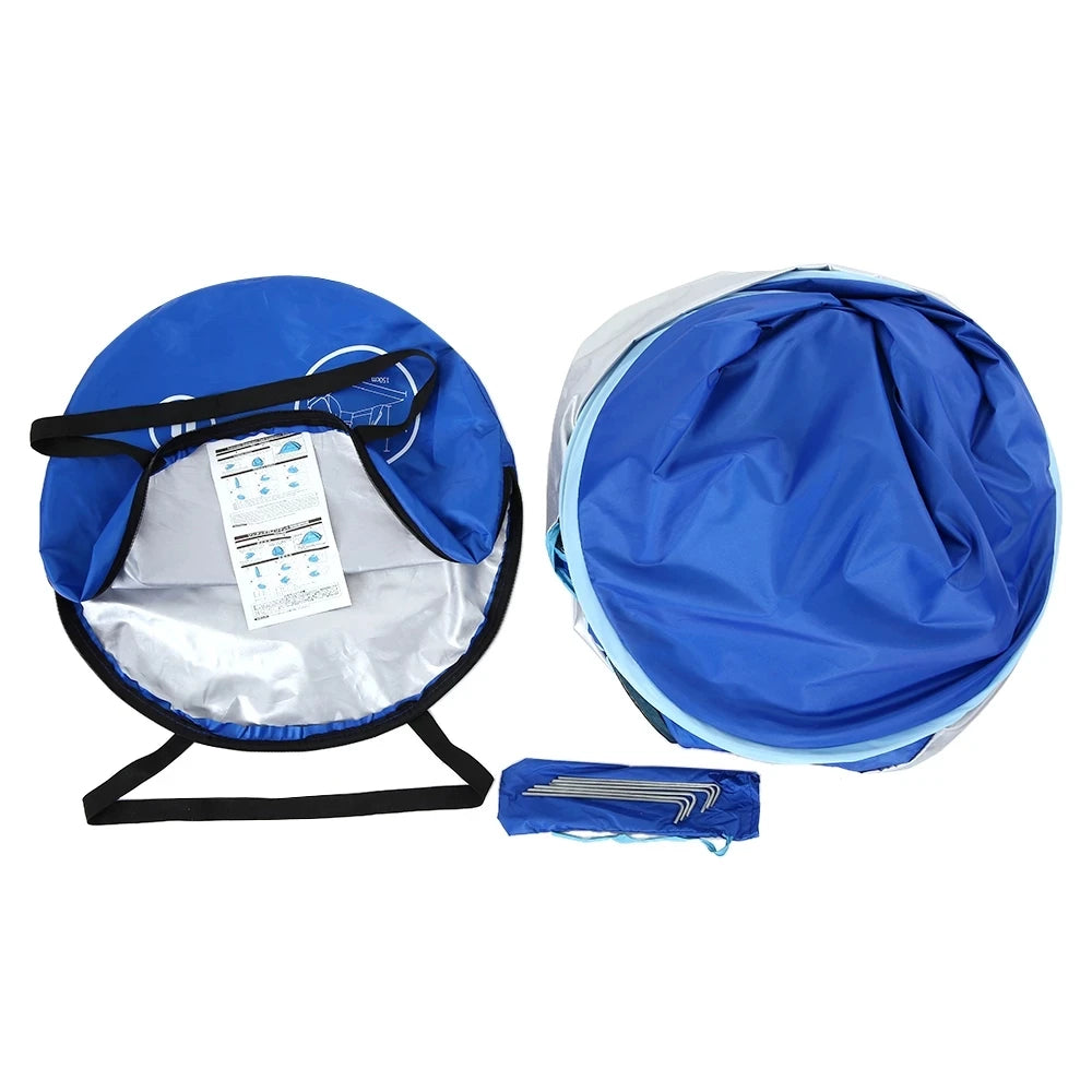 Pop-Up Beach Tent 165×150×110cm – UV Protection, Full Shade, Ultralight & Portable for Family Camping & Travel