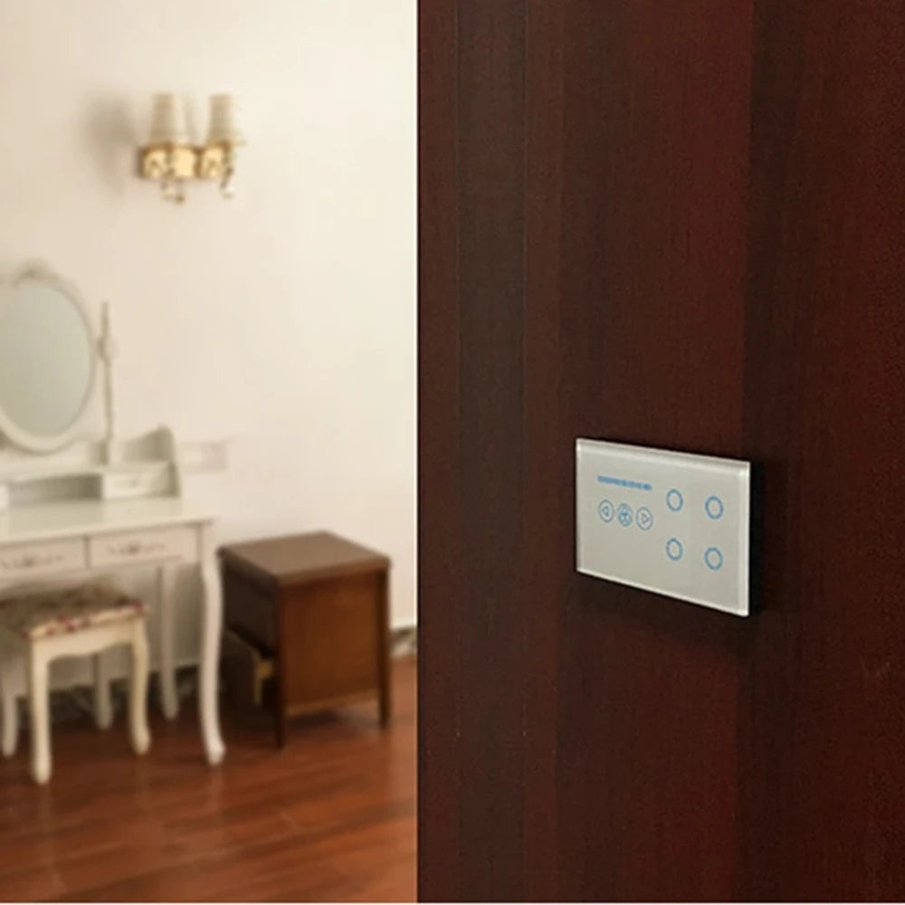 Tuya WiFi Smart Light Switch – 4 Gang Touch Panel, Fan Speed Dimmer, Power Metering, Alexa & Google Home Compatible