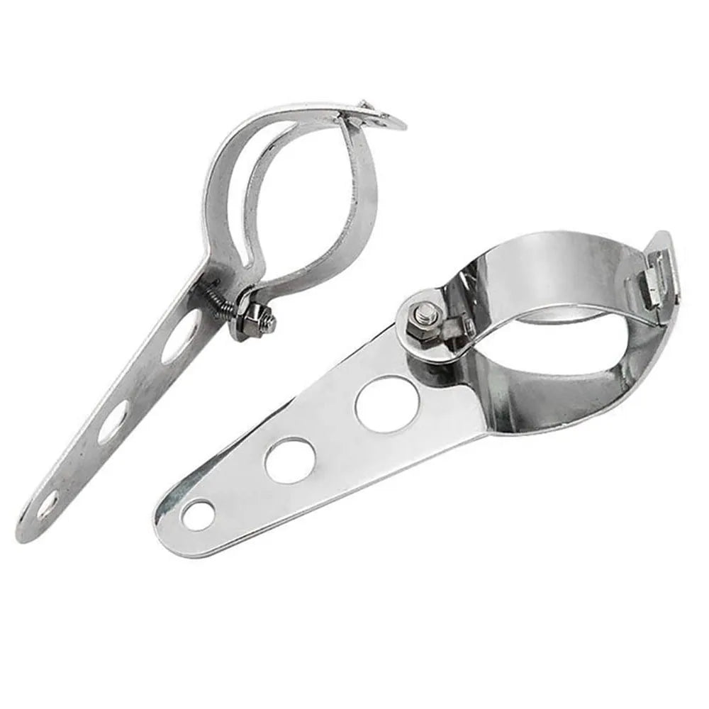 Universal Motorcycle Headlight Mount Bracket – Adjustable Fork Clamp Holder for Chopper & Motor Forks 27-48mm