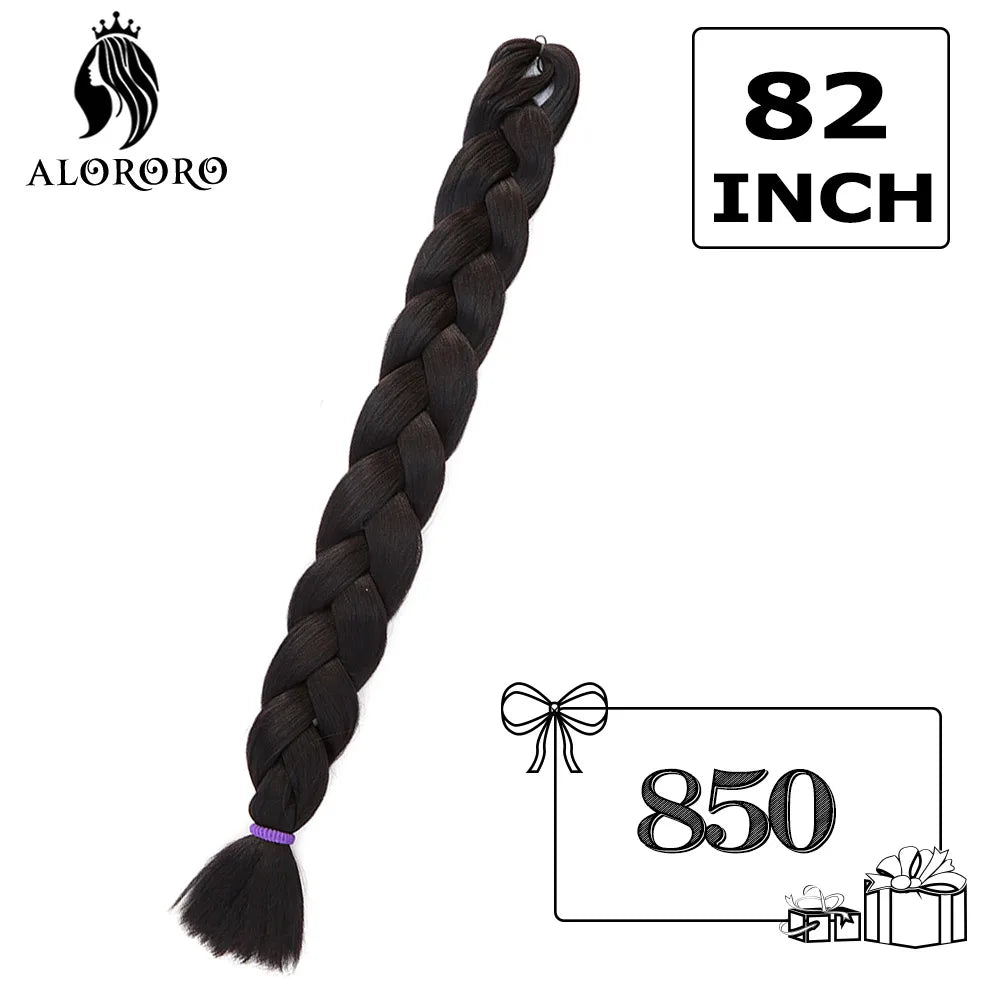 82-Inch Synthetic Braiding Hair Extensions – Jumbo Crochet Box Twist Braids in Green, Red, Pink & Yellow, Pure Color Wholesale