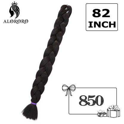 82-Inch Synthetic Braiding Hair Extensions – Jumbo Crochet Box Twist Braids in Green, Red, Pink & Yellow, Pure Color Wholesale