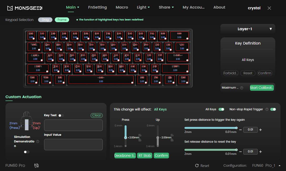 Akko MonsGeek FUN60 60% Mechanical Gaming Keyboard – Magnetic Switch, 8K Rapid Trigger, ARGB HE/TMR Custom Keyboard
