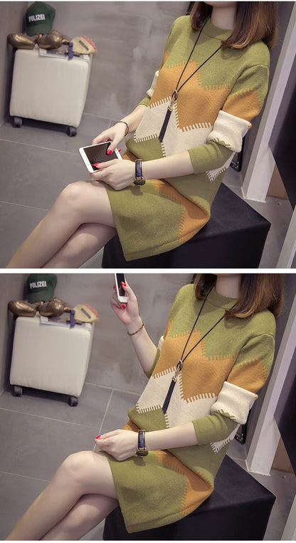 2023 Women’s Mid-Length Loose Knit Sweater — Casual Oversized Outerwear