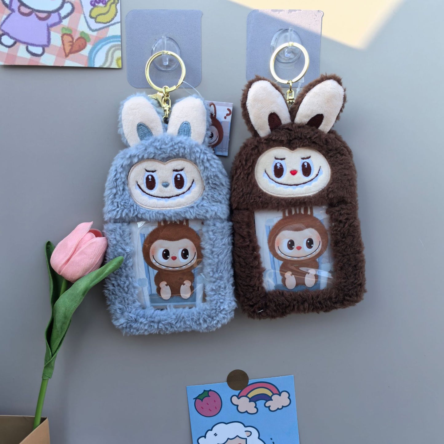 Cartoon Plush Card Wallet — Cute Small Purse for Bank Cards & Storage Bag