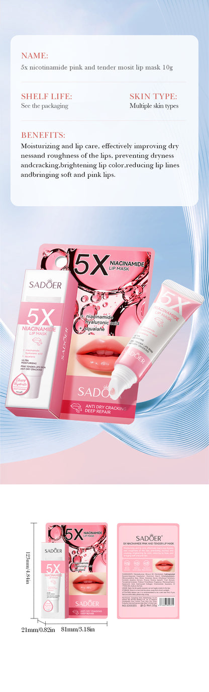 Dark Lip Balm Lightening Treatment – Exfoliating Melanin Mask for Pinker Lips, Reduces Lines & Improves Dryness
