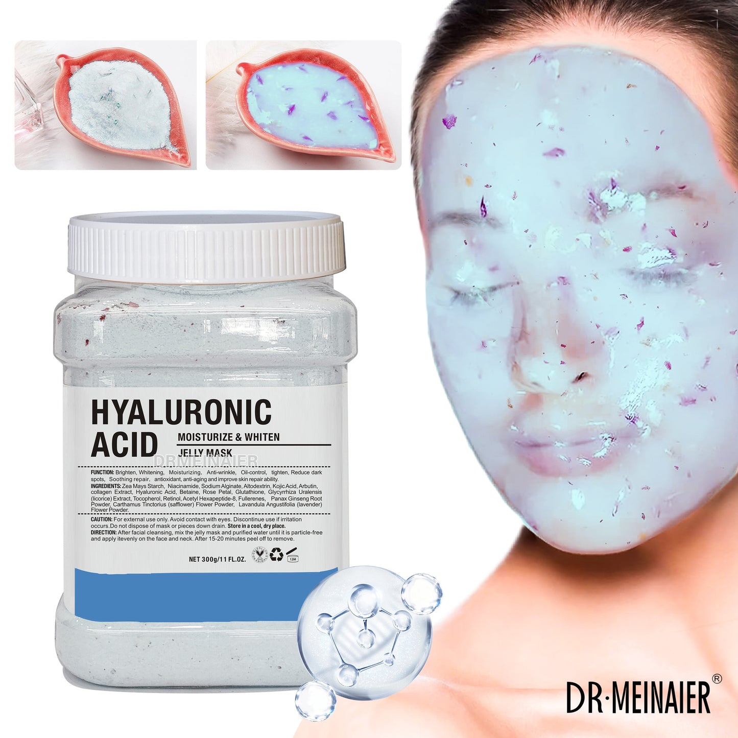 650g Arbutin Rose Jelly Mask Powder – DIY Hydrojelly Peel-Off Mask with Vitamin C, Hyaluronic Acid & 24K Gold for Skin Care
