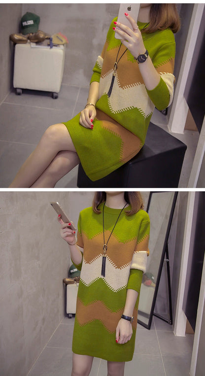 2023 Women’s Mid-Length Loose Knit Sweater — Casual Oversized Outerwear
