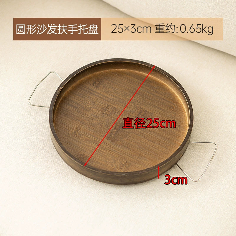 Stuck on Sofa Handrail Tray – Side Table with Feet, Tea Cup Holder & Small Apartment Coffee Table Gadget