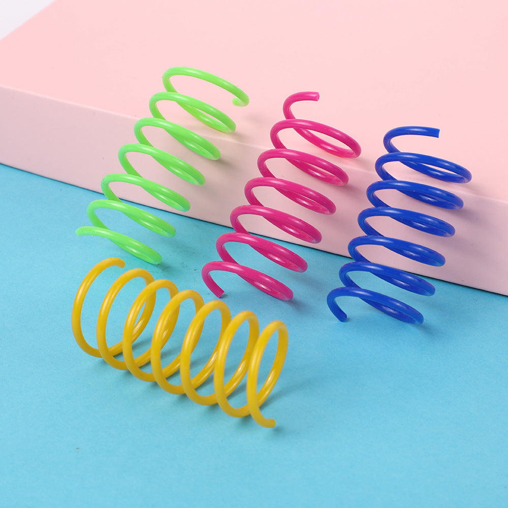 4/8/12PCS Cat Plastic Spring Toy – Interactive Beating Toy for Cats & Small Dogs, Fun Kitten Accessories