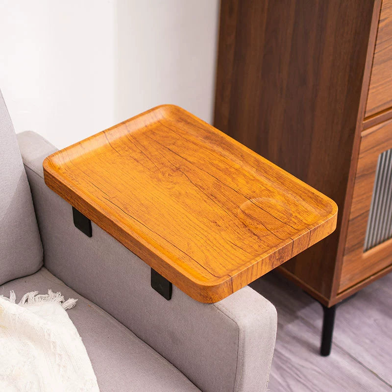 Stuck on Sofa Handrail Tray – Side Table with Feet, Tea Cup Holder & Small Apartment Coffee Table Gadget