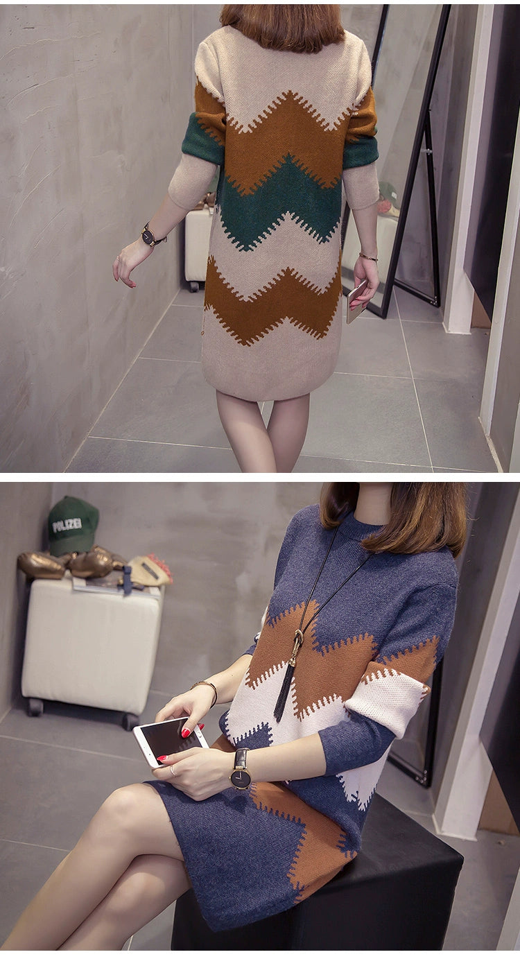 2023 Women’s Mid-Length Loose Knit Sweater — Casual Oversized Outerwear