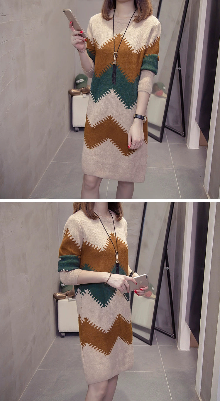2023 Women’s Mid-Length Loose Knit Sweater — Casual Oversized Outerwear