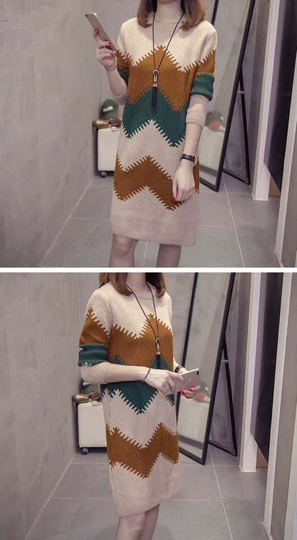2023 Women’s Mid-Length Loose Knit Sweater — Casual Oversized Outerwear