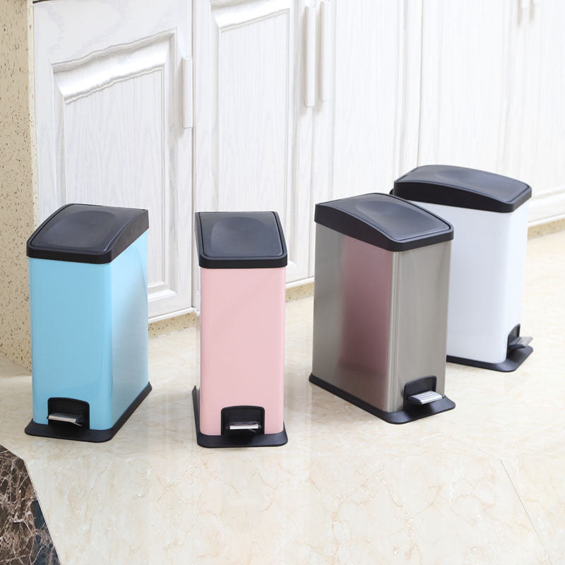 Stainless Steel Pedal Trash Can – Large Home & Living Room Trash Bin with Lid, Nordic Style Bathroom Waste Bin