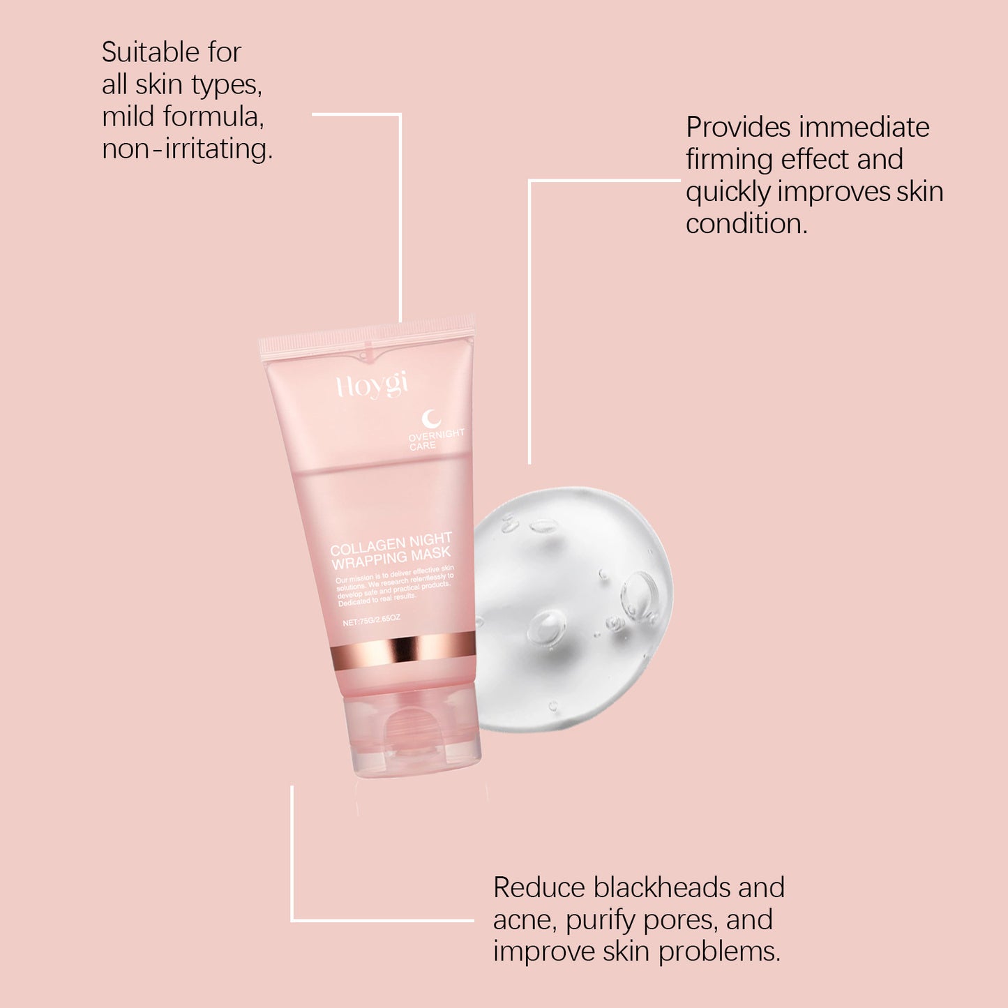 Overnight Collagen Peel-Off Mask Set – Night Mask for Deep Moisturizing