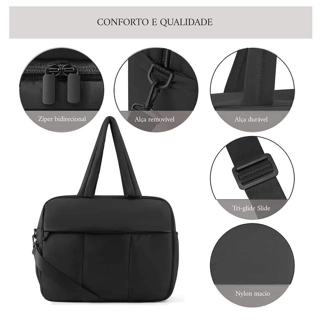 Down Duffel Bag – Large Capacity Women’s Shoulder Bag with Dry/Wet Separation, Multifunctional Travel Handbag