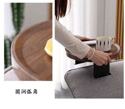 Stuck on Sofa Handrail Tray – Side Table with Feet, Tea Cup Holder & Small Apartment Coffee Table Gadget