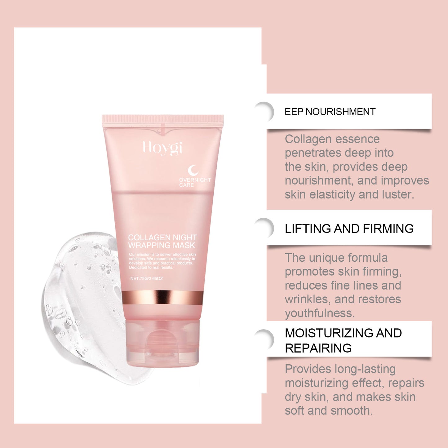 Overnight Collagen Peel-Off Mask Set – Night Mask for Deep Moisturizing