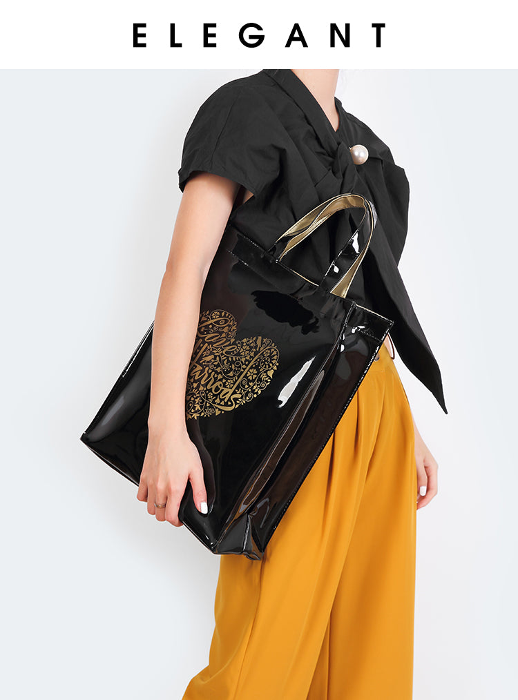 Simple Stylish PVC Reusable Shopping Bag – Luxury Eco-Friendly Waterproof Tote for Summer Beach