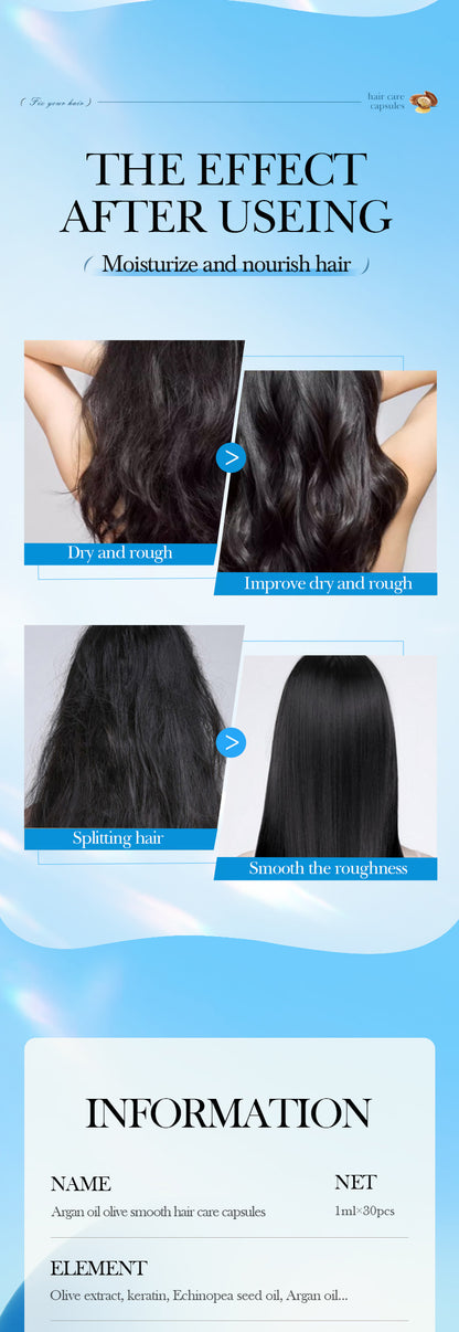 Magic Hair Vitamin Capsules — Keratin Oil for Fast Hair Restoration, Soft, Smooth, Shiny, Deep Moisturizer for Frizzy & Dry Scalp Hair Care