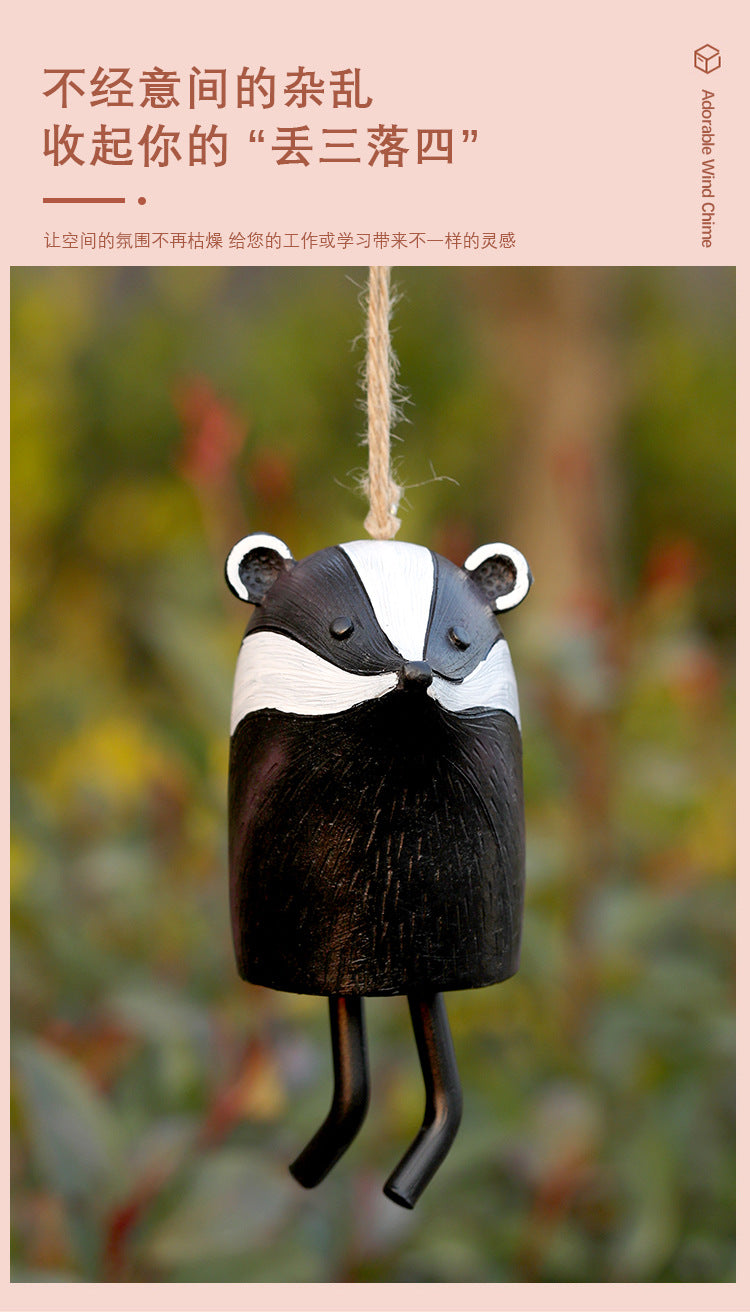 Resin Pet Wind Chime — Cute Animal Garden Pendant | Rural Home Decoration & Festival Gift Craftsmanship