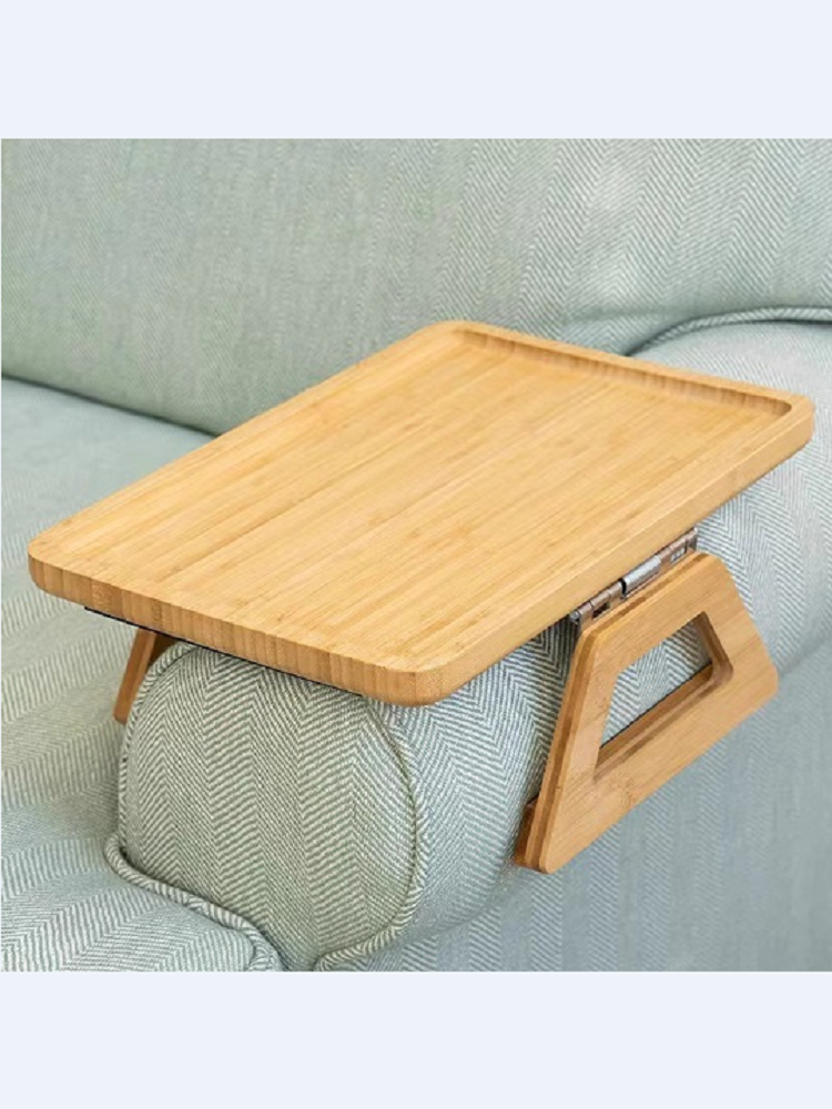 Stuck on Sofa Handrail Tray – Side Table with Feet, Tea Cup Holder & Small Apartment Coffee Table Gadget
