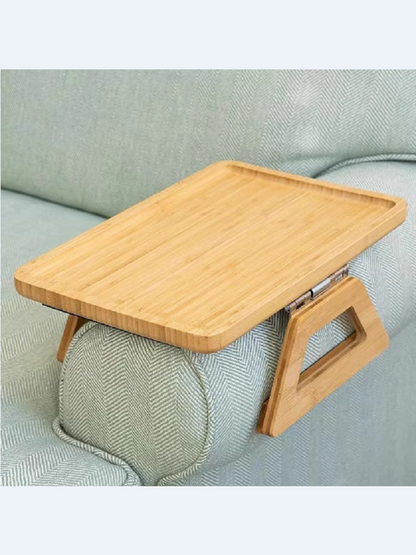 Stuck on Sofa Handrail Tray – Side Table with Feet, Tea Cup Holder & Small Apartment Coffee Table Gadget