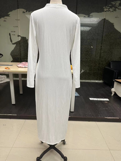 2023 Fashion Women's Button Long Striped Coat – Thin Open Dress for a Stylish Look