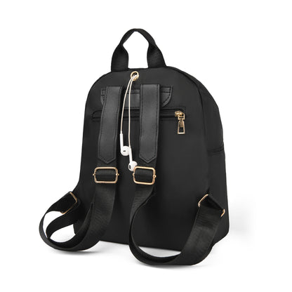 Simple PU Black Large Capacity Backpack - Unisex Travel Bag, Schoolbag for Women, Harajuku High Street Style