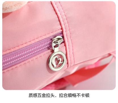 Plush 3D Rabbit Backpack for Kids – Cute Bow Tie Cartoon School Bag for Boys & Girls