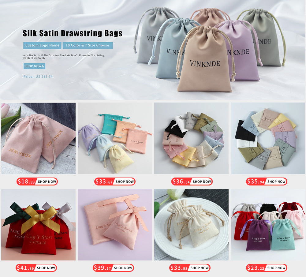 10Pcs Microfiber Jewelry Pouches 6.2x6.2cm & 8x8cm – Rings, Earrings, Pendants, Bracelets Gift Bags for Wedding Favors
