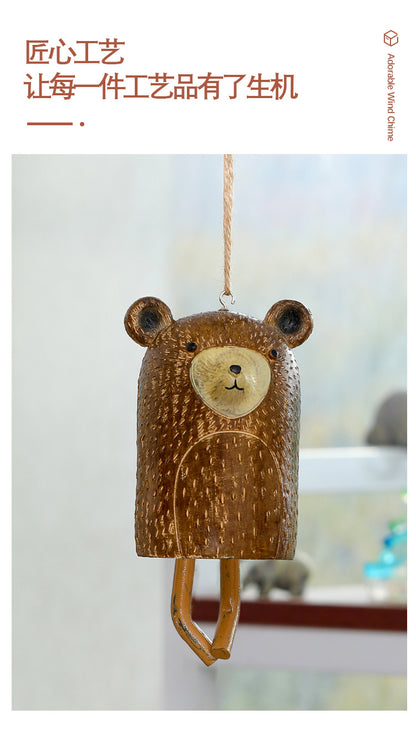 Resin Pet Wind Chime — Cute Animal Garden Pendant | Rural Home Decoration & Festival Gift Craftsmanship