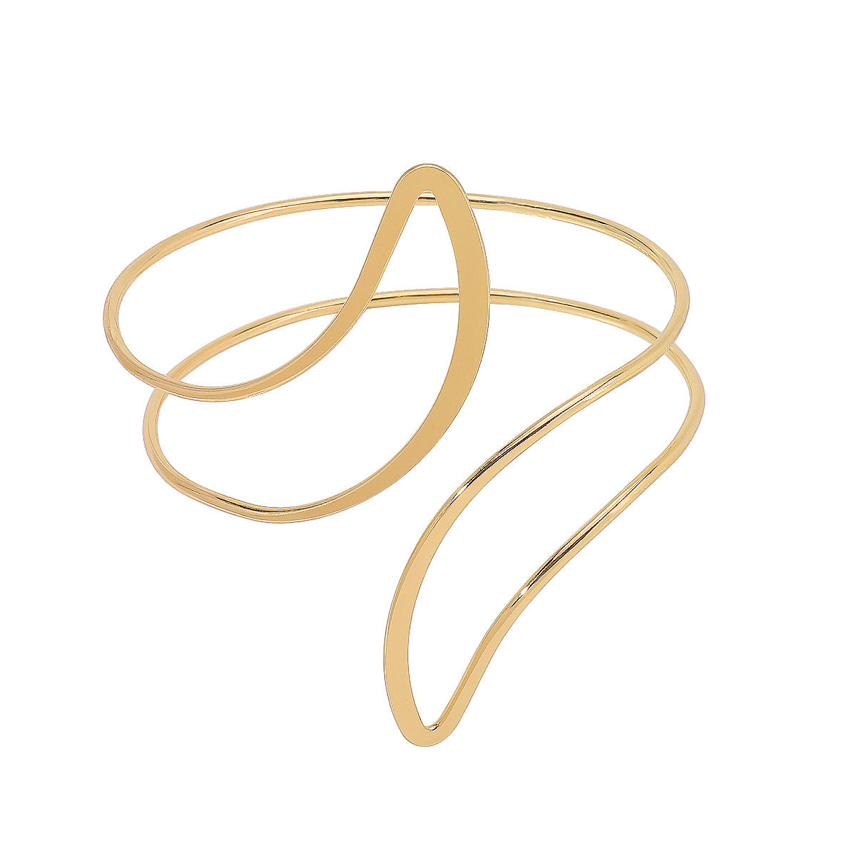 Lacteo Geometric Twisted Upper Arm Cuff Bracelet – Adjustable Water Drop Bangle for Women