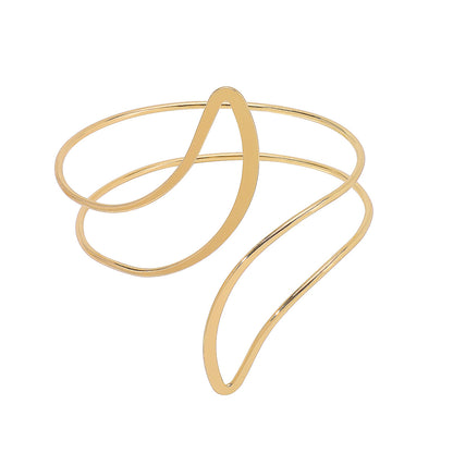 Lacteo Geometric Twisted Upper Arm Cuff Bracelet – Adjustable Water Drop Bangle for Women