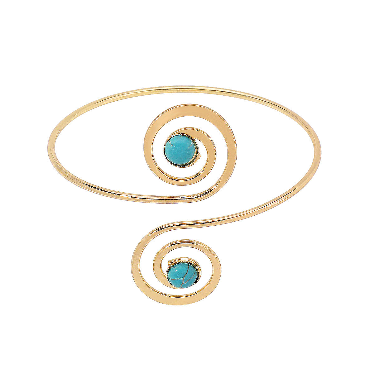 Lacteo Geometric Twisted Upper Arm Cuff Bracelet – Adjustable Water Drop Bangle for Women