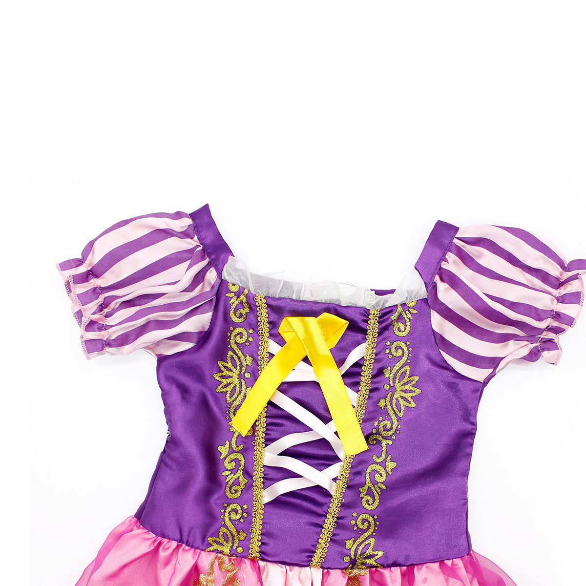 Disney Rapunzel Princess Dress - Purple Puff Sleeve Tangled Cosplay Costume for Girls, Halloween & Birthday Ball Gown