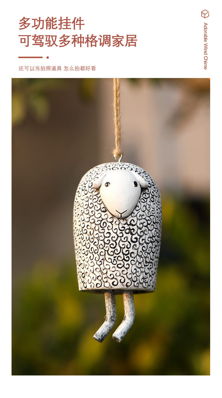Resin Pet Wind Chime — Cute Animal Garden Pendant | Rural Home Decoration & Festival Gift Craftsmanship