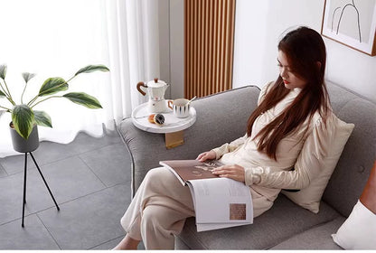 Stuck on Sofa Handrail Tray – Side Table with Feet, Tea Cup Holder & Small Apartment Coffee Table Gadget