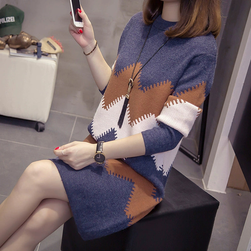 2023 Women’s Mid-Length Loose Knit Sweater — Casual Oversized Outerwear