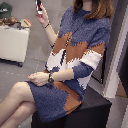 2023 Women’s Mid-Length Loose Knit Sweater — Casual Oversized Outerwear