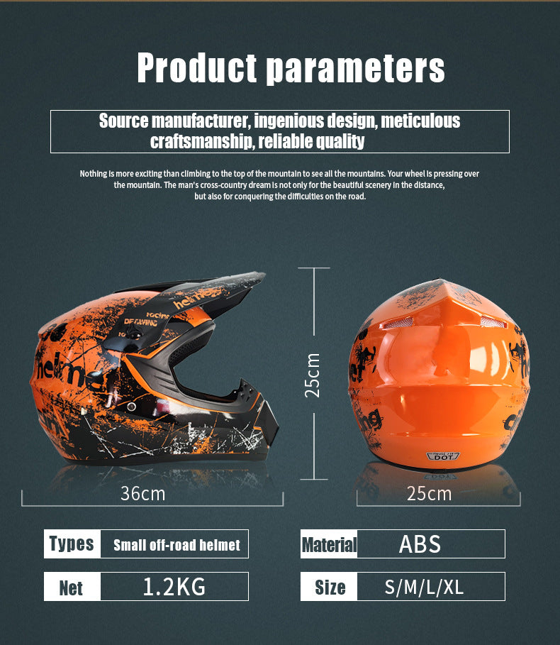 Youth & Kids Motorcycle Full Helmet - Children’s Motocross Casco Moto, Off-Road Protective Helmet with Goggles & Gloves