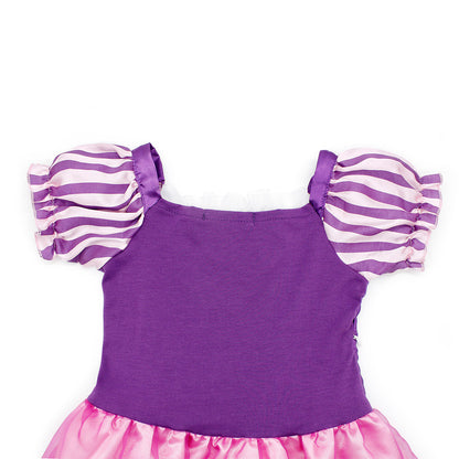 Disney Rapunzel Princess Dress - Purple Puff Sleeve Tangled Cosplay Costume for Girls, Halloween & Birthday Ball Gown