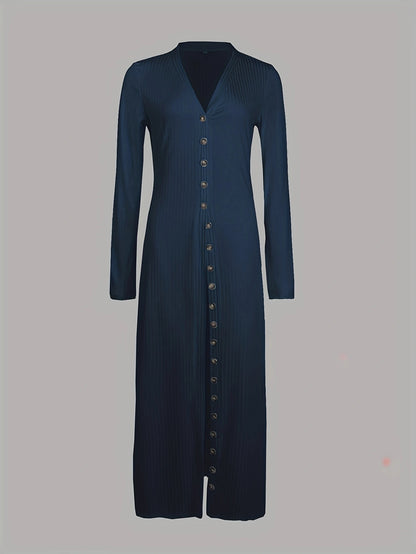 2023 Fashion Women's Button Long Striped Coat – Thin Open Dress for a Stylish Look